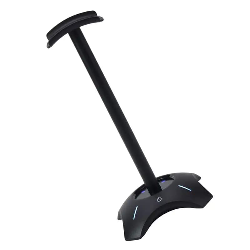 Supporto per cuffie B29C-RGB con 2 porte USB 2.0 - Supporto per cuffie da tavolo in lega di alluminio, design robusto e resistente per casa/ufficio