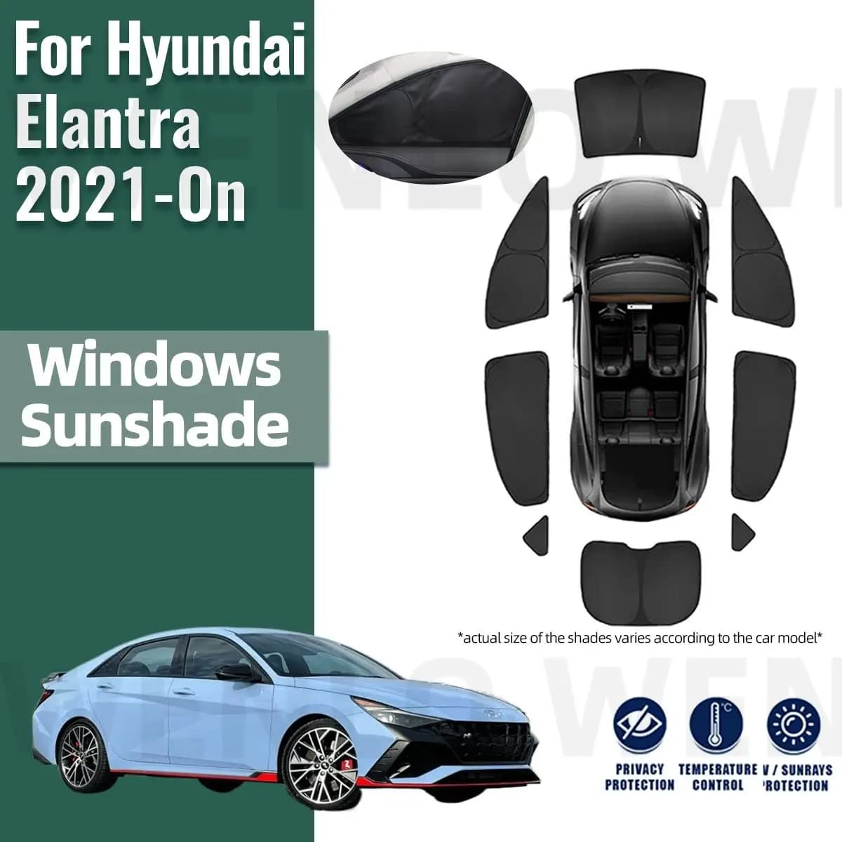 Per Hyundai Elantra Avante CN7 2021 2022 2023 2024 copertura completa parasole per auto tenda per parabrezza anteriore finestra laterale posteriore parasole