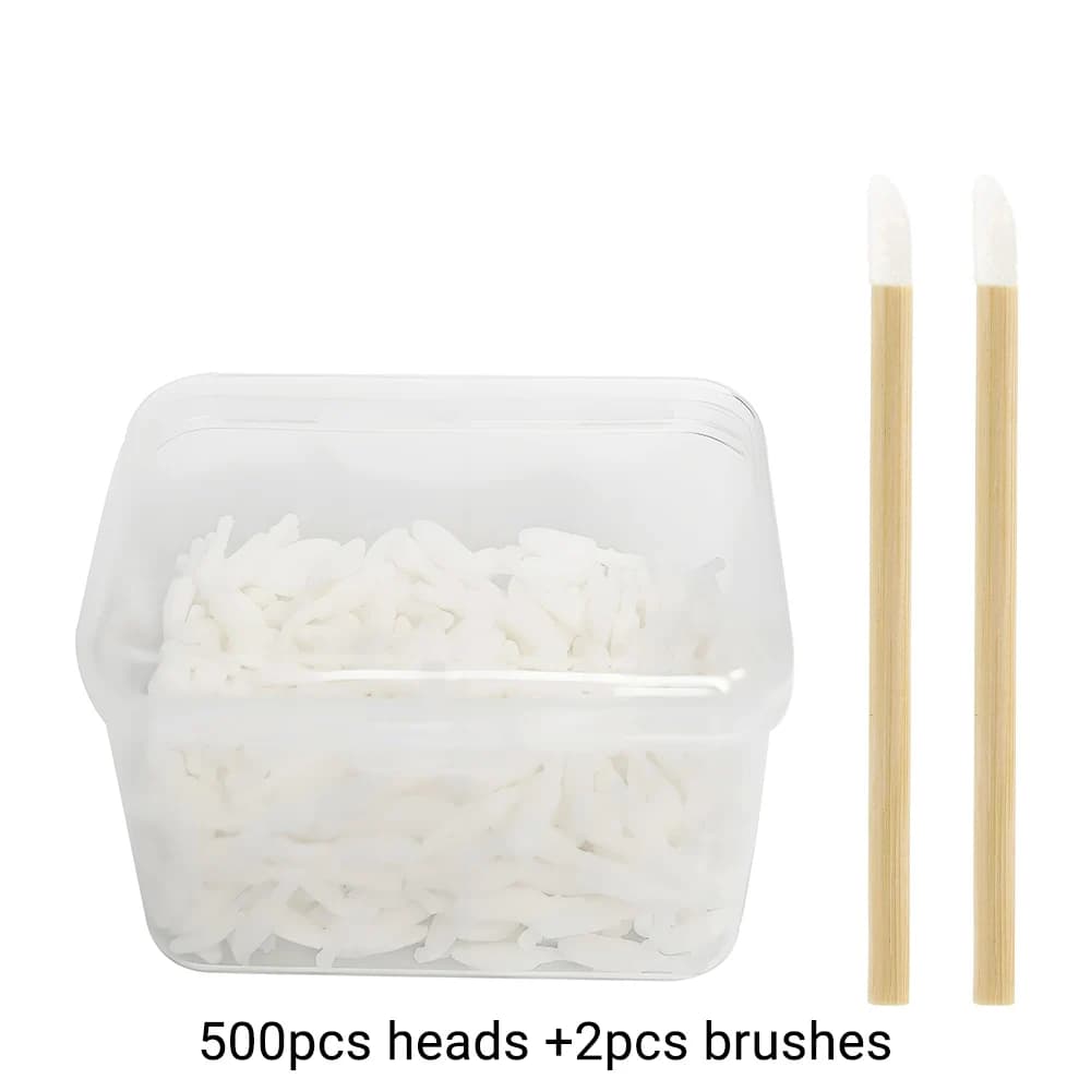 500 pezzi monouso pennello per labbra testa in fibra applicatore per rossetto strumento per trucco per pennelli di ricambio per estensioni delle ciglia