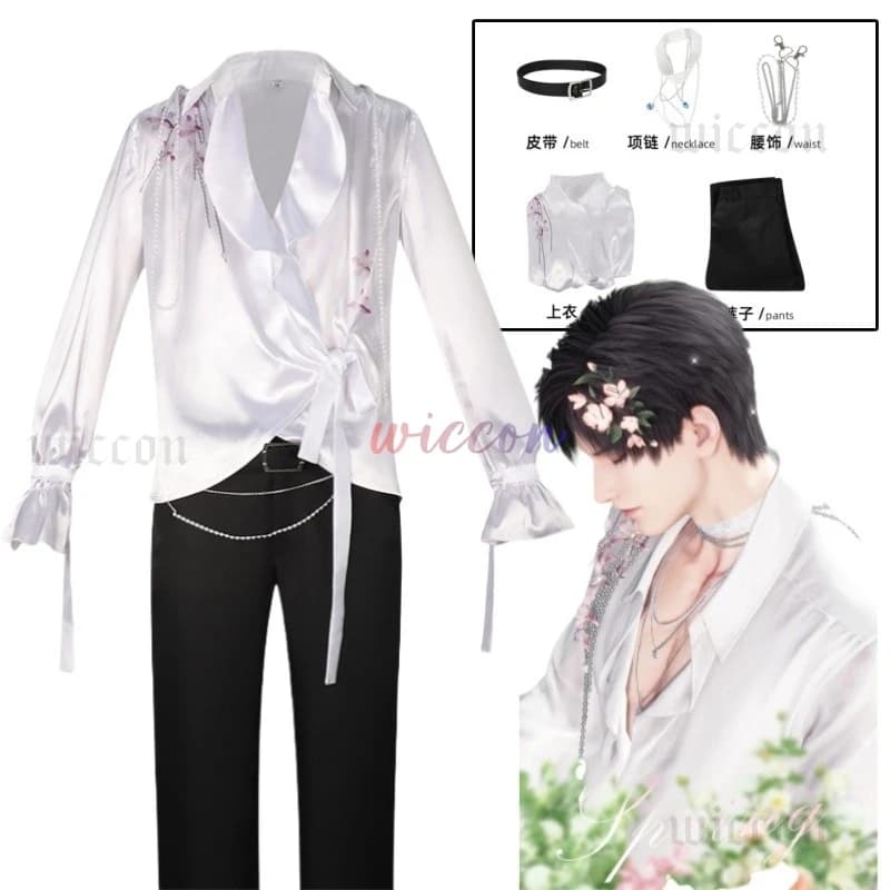 Love and Deepspace Zayne Cosplay Costume Flower Shirt Pants Fragrant Possession Uniform Necklace New Halloween Men Customized