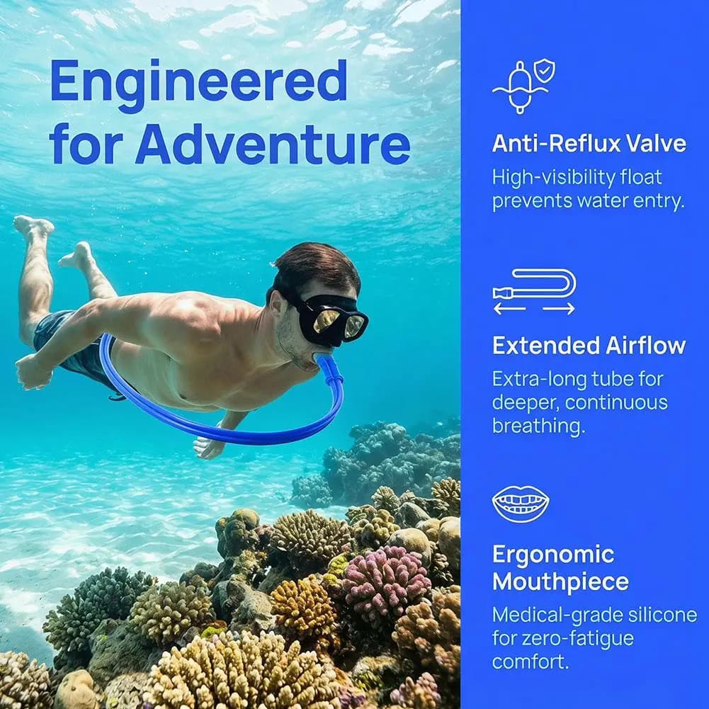 Full Dry Diving Breathing Tube 1.5m 3m Long Swimming Respirator Adult Men Women Snorkel Training Scuba Equipment Snorkel