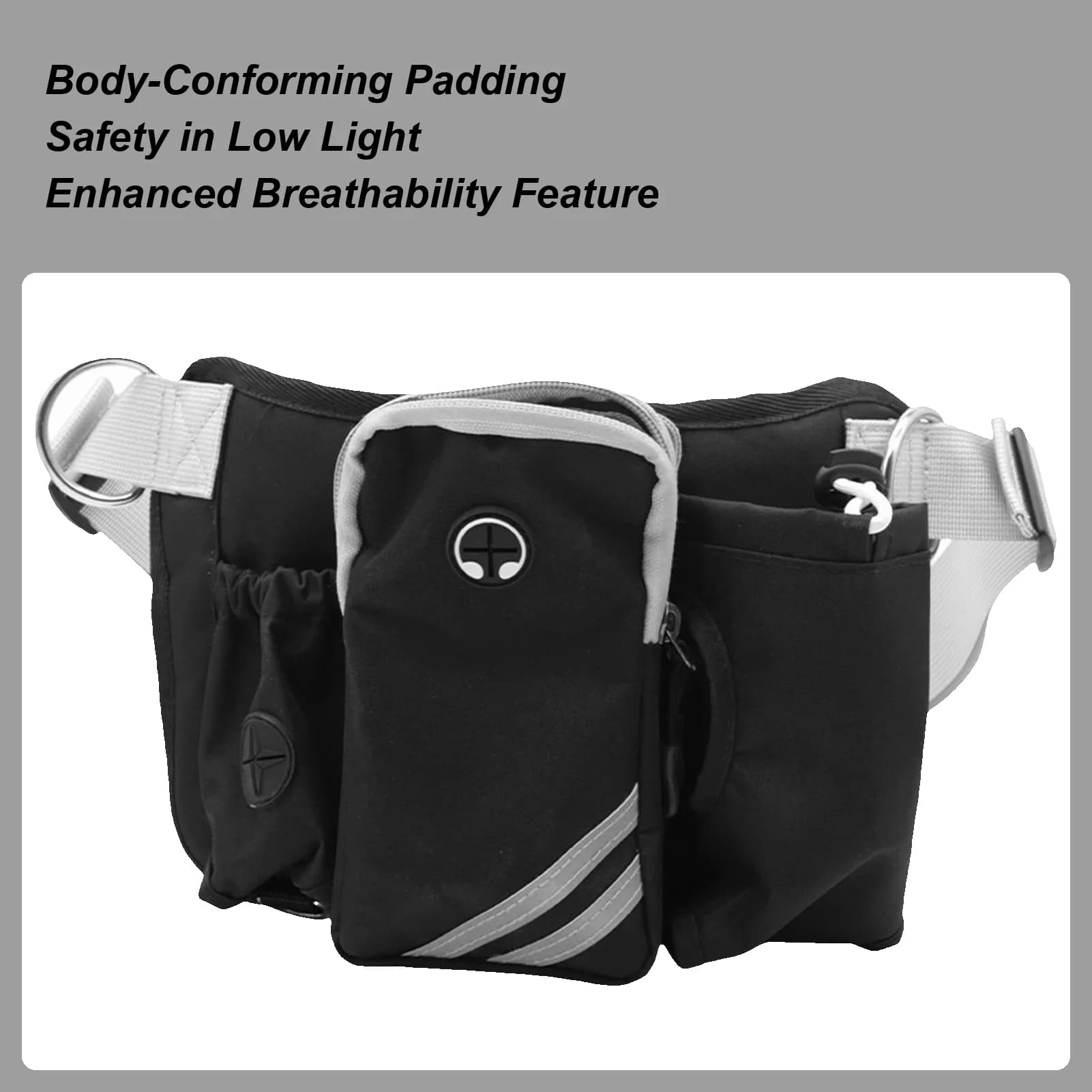 Marsupio for Stroller with Dogs, Breathable and Adjustable, Snack Door for Strollers, Race, Hiking, Gym, Beach and Jogging