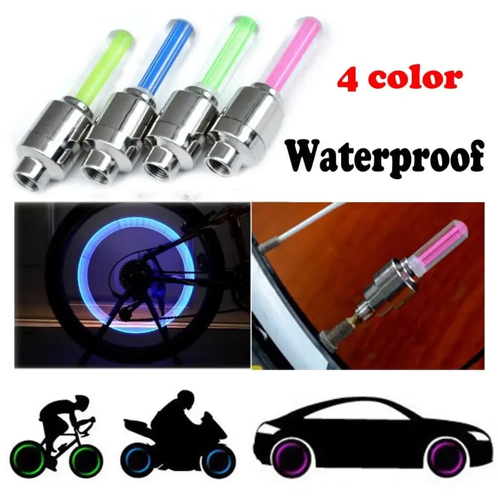 2 pcs neon light for wheel motorcycle LED motion sensor decorative light waterproof bicycle wheel for car nozzle for pneumatic valve cap light