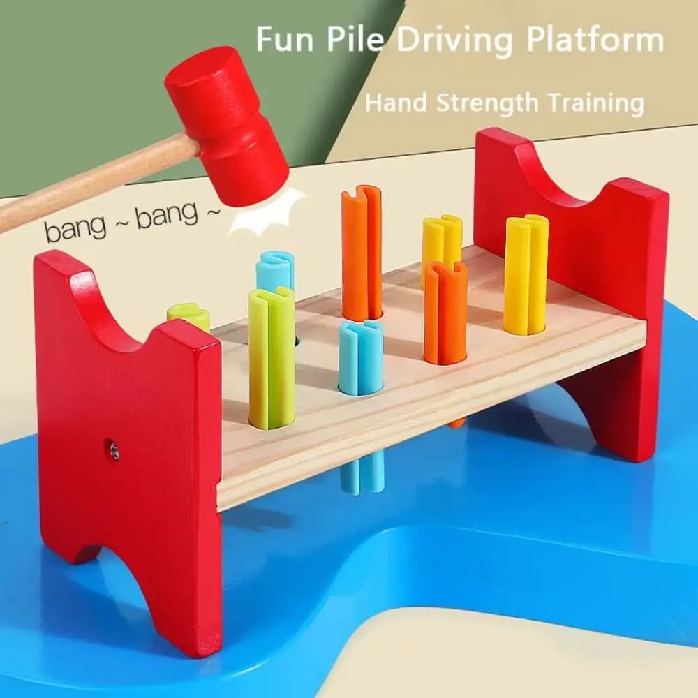 Simulation Mallet Hammering Pounding Educational Game Sensory Toddler Hammer Nails Puzzle Learning Montessori Nail Screw Games
