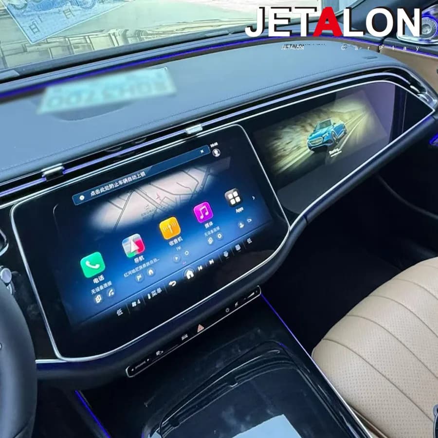 Schermo per il co-pilota con Android 13 e CarPlay per Mercedes Benz Classe E W214 E260 E300 2024, GPS, radio multimediale stereo.
