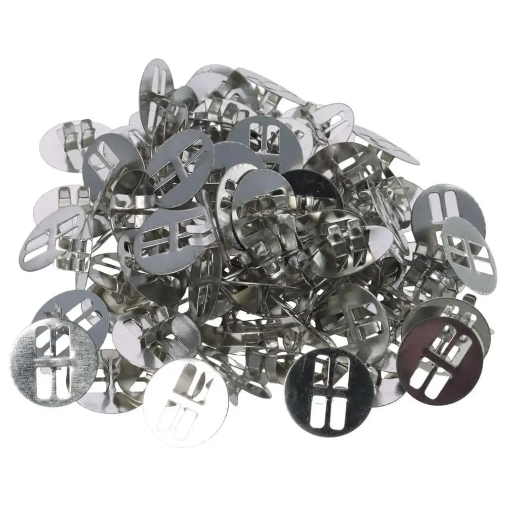 10-100Pc Metal Wood Wick Clips Round 2.3 cm/0.91 inch in diameter Candle Manufacturing Bases Height about 0.7 cm/0.18 inch