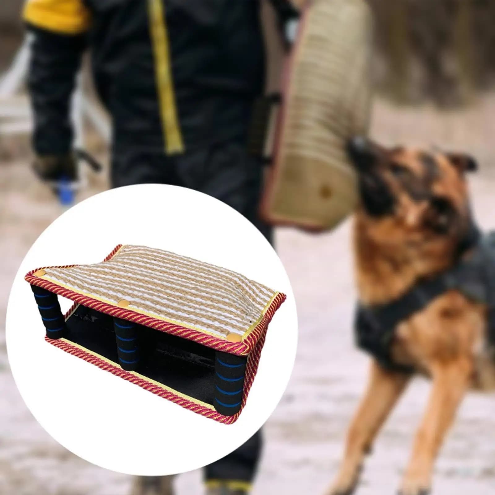 Cuscino per morso di cane Cuscino per morso di cane Portatile riutilizzabile multiuso per morso di cane di iuta