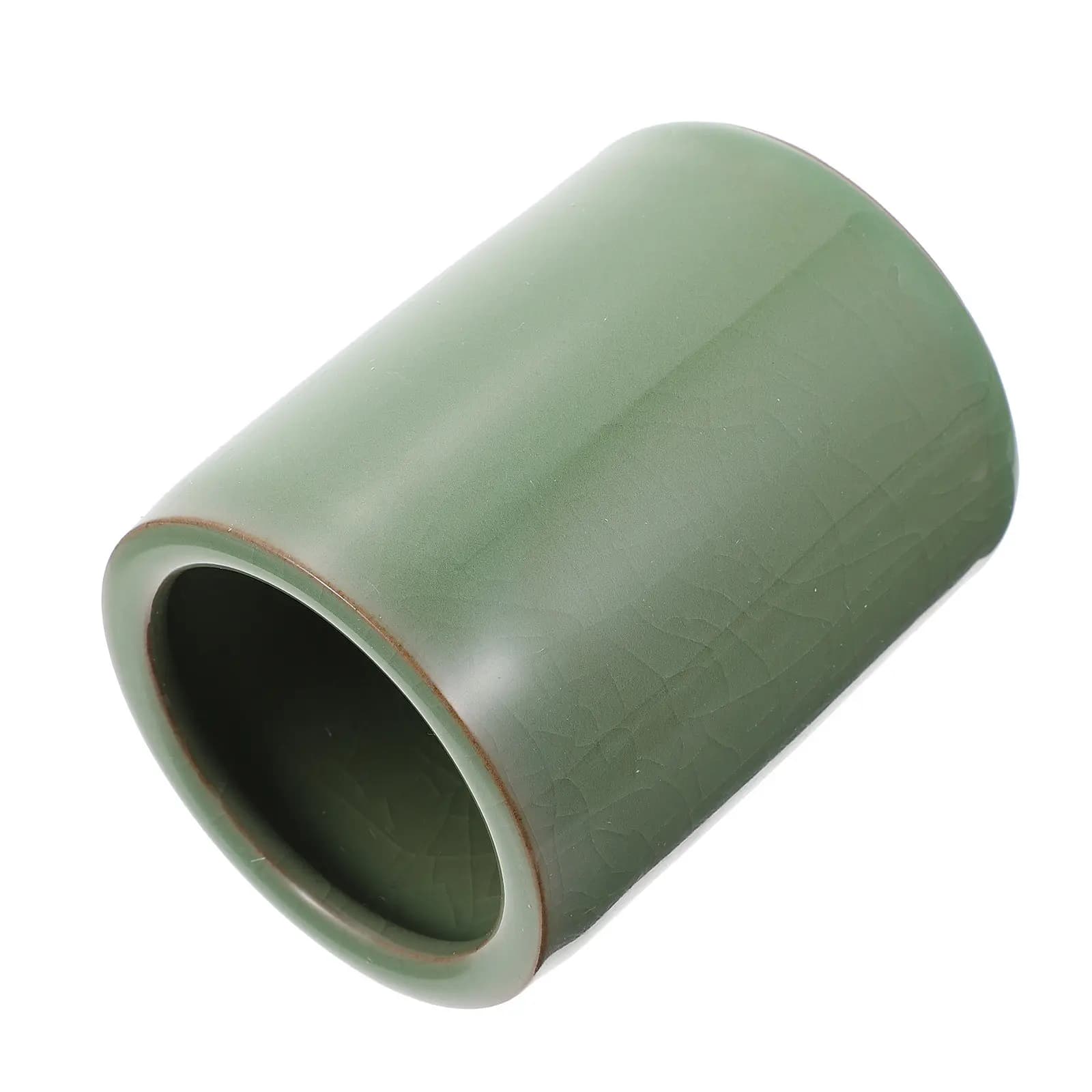 Portapenne in Ceramica, Contenitore Semplice Rotondo per Matite, Organizzatore da Scrivania per Ufficio e Studio