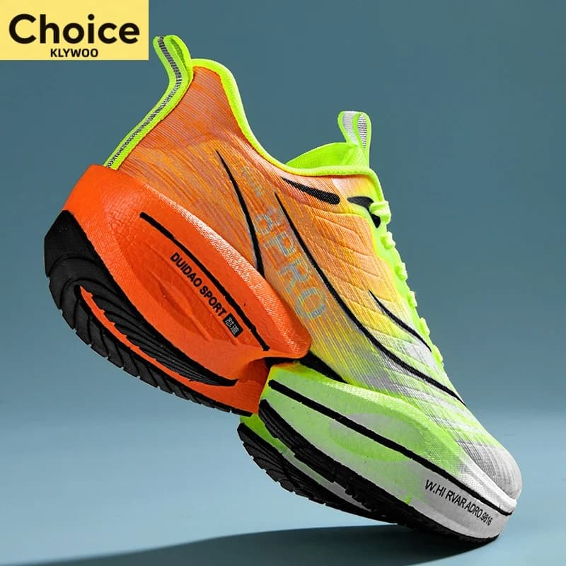 Scarpe da Corsa Marathon con Piastra in Carbonio, Sneakers Sportive Traspiranti e Leggere per Uomo e Donna, Comode e Antiscivolo