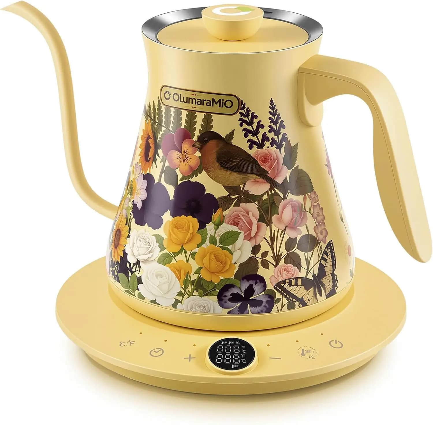 0,8 litre gooseneck electric kettle with temperature ±1 ° Temperature control, rapid heating for coffee and tea