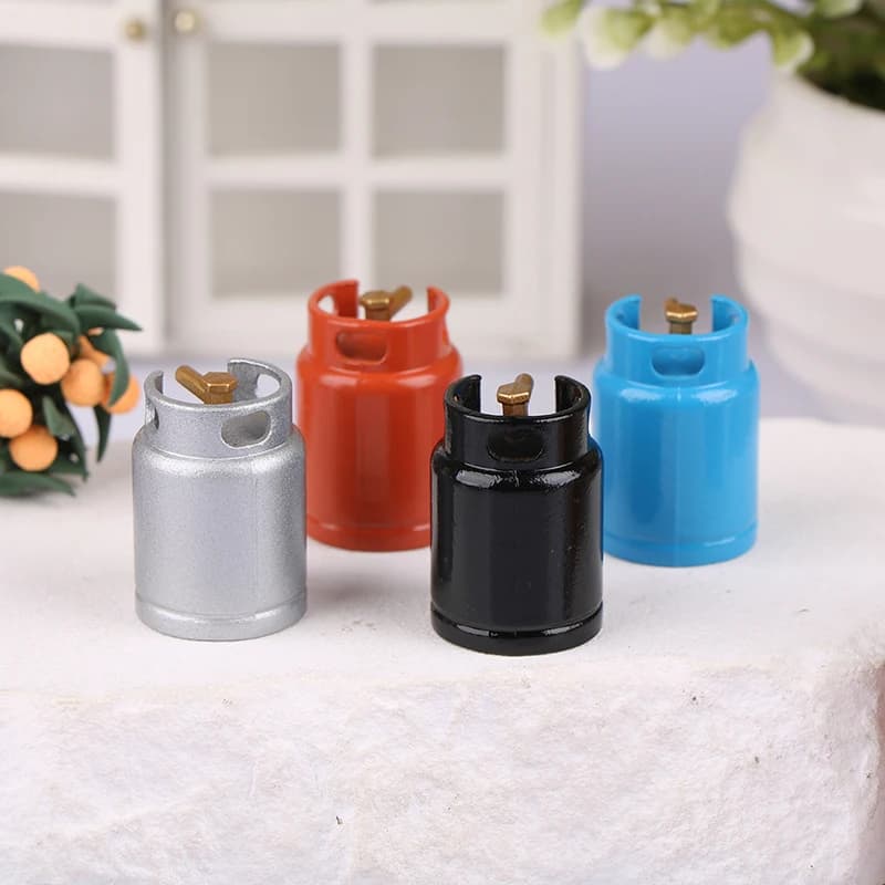 Serbatoio di Gas in Metallo Simulato 1/12 per Casa delle Bambole, Mini Utensili da Cucina, Decorazione, Accessori per Mobili Casa delle Bambole