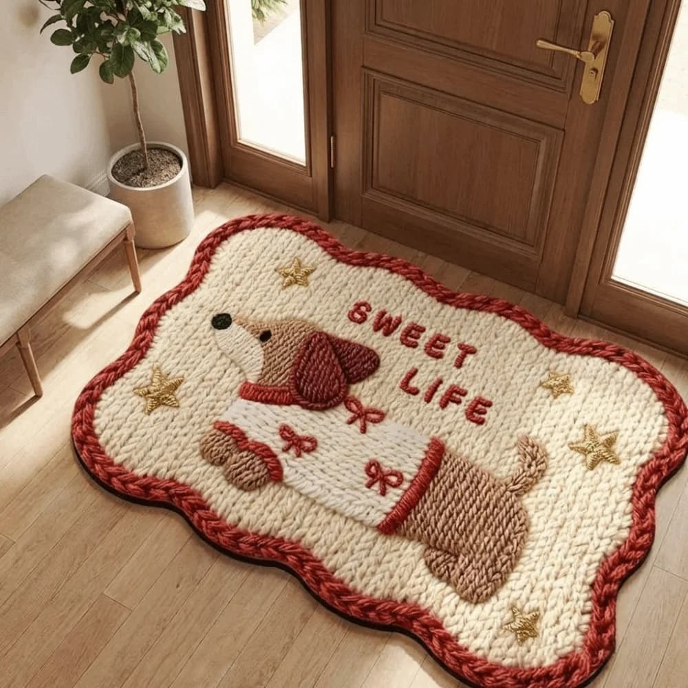 Tappetino da Bagno 40*60cm con Base Antiscivolo, Assorbente, Tappeto con Motivo Pony, Superficie Raschiante per Sporcizia, Tappetino Protettivo Antiscivolo per Pavimento