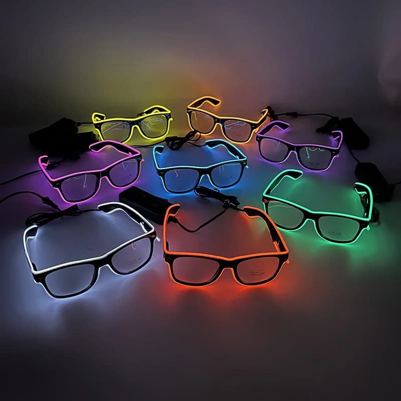 Led Glasses Neon Party Flashing Glasses Novelty Gift EL Wire Glowing Gafas Luminous Bril Glow Sunglasses Bright Light