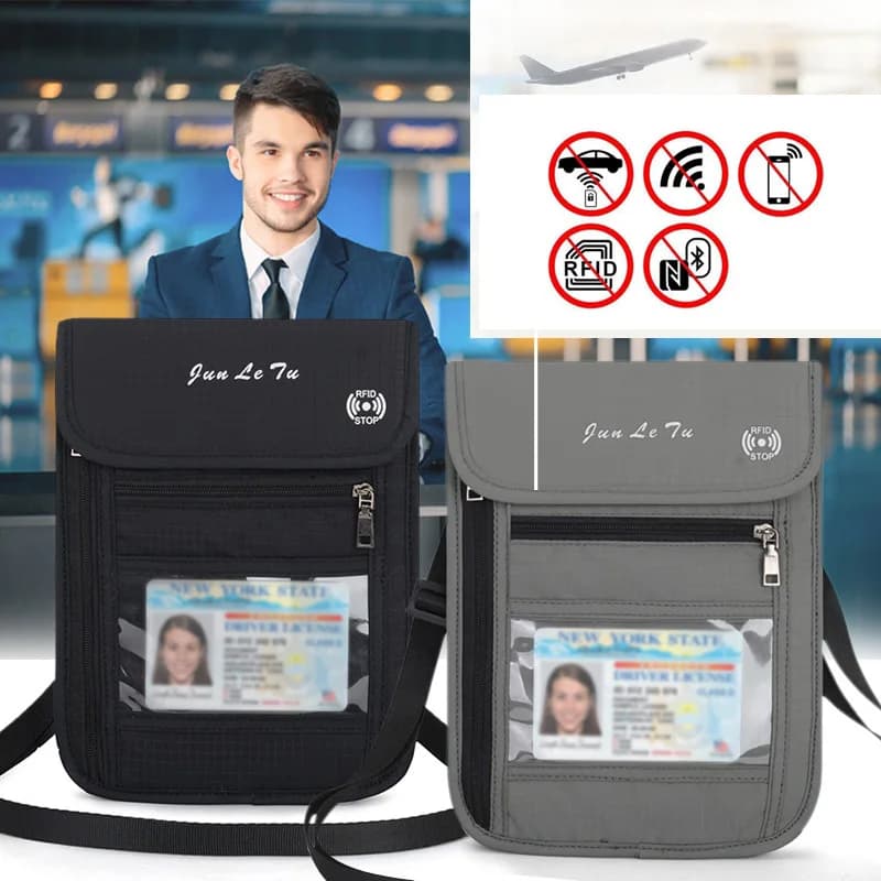 Cintura Portasoldi Antifurto da Viaggio con Blocco RFID, Marsupio Impermeabile Nascosto per Passaporto, Carte di Credito e Contanti