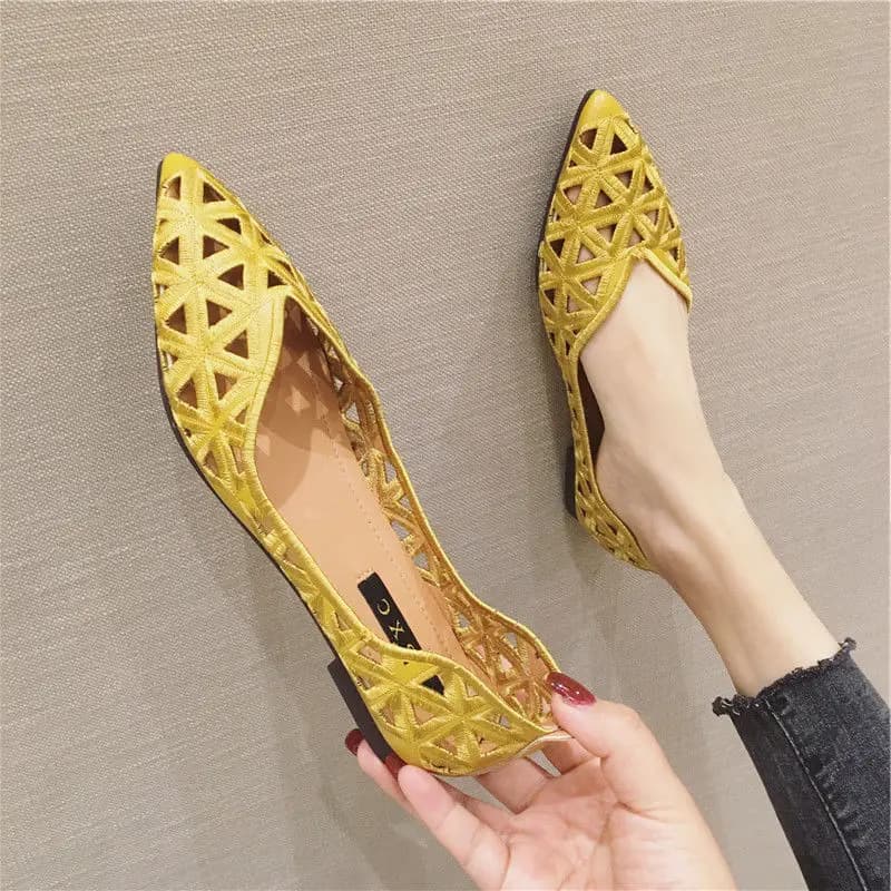 Scarpe Basse Donna 2026 Estive a Punta, Versatili, Traforate, Casual, da Pendolare, Eleganti, Traspiranti, con Fori