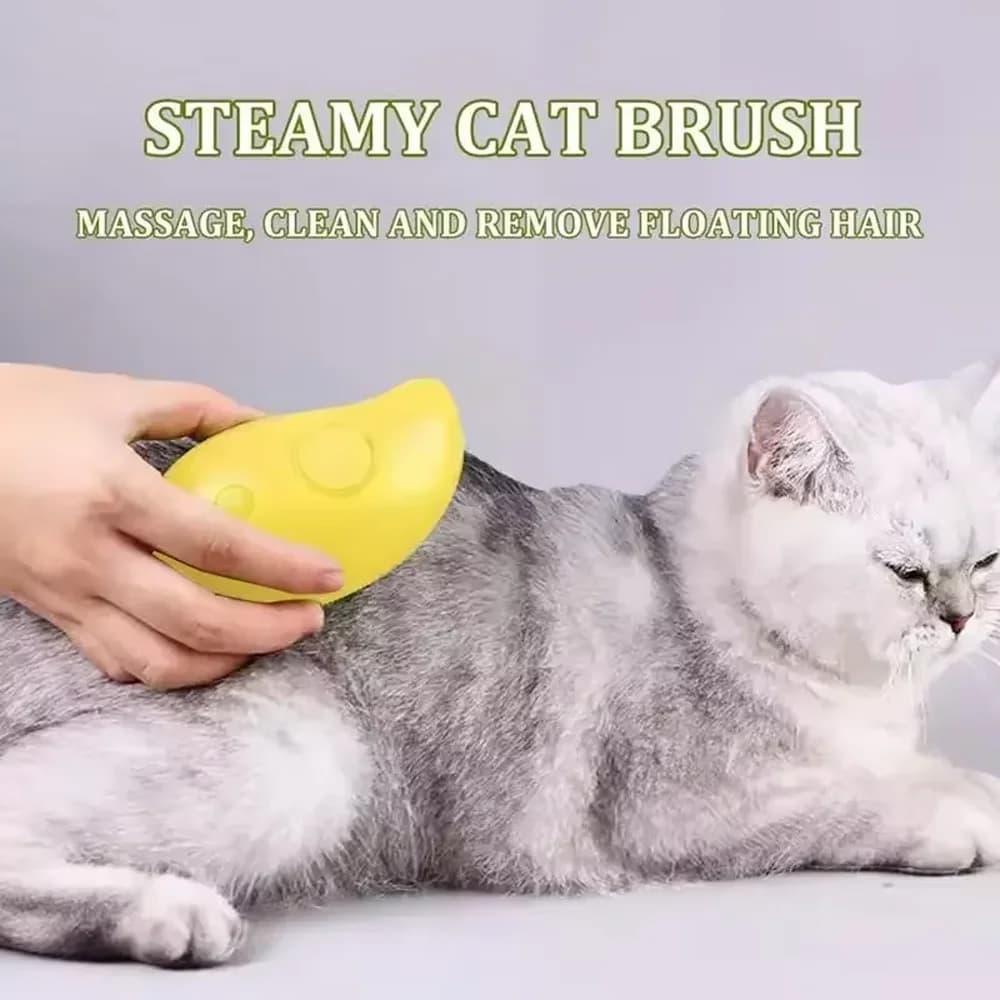 Spazzola a Vapore Elettrica 3 in 1 per Cani e Gatti, Strumento per Massaggio e Toelettatura, Spray Elettrico e Pettine Massaggiante