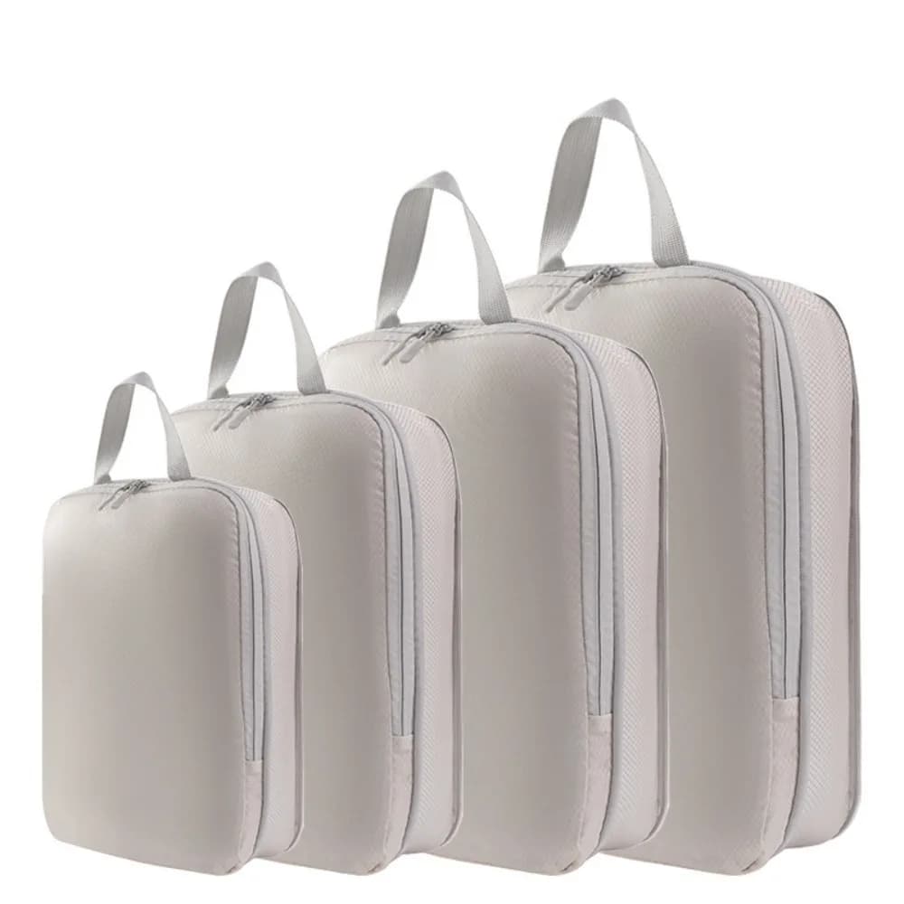 Set di 4 Cubi di Compressione Impermeabili per Viaggio, Organizzatori per Valigie Salvaspazio, 4 Misure, Borse da Viaggio Resistenti