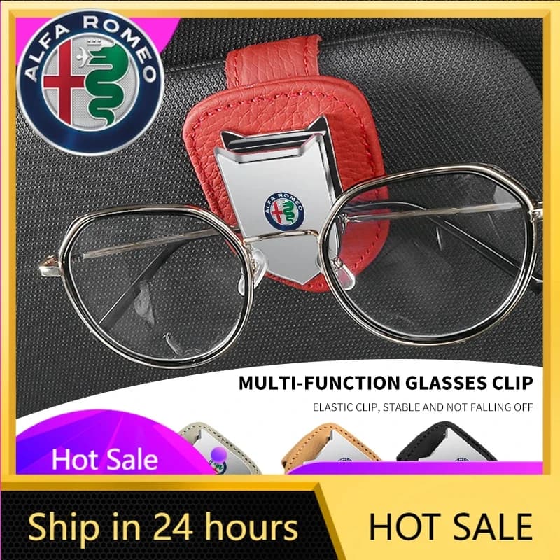 Adesivi per Auto Alfa Romeo, Clip Porta Occhiali, Supporto per Occhiali da Sole per Visiera Parasole, per Alfa Romeo Spider Giulia Giulietta 147 156