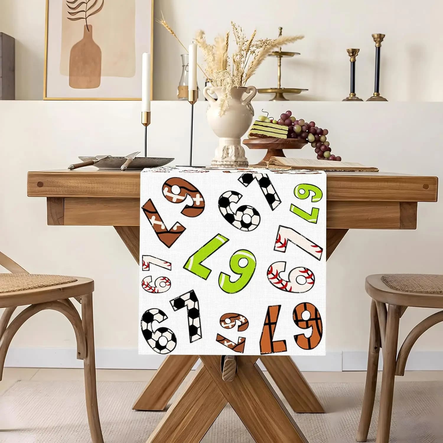 67 Hands Table Runner Minimalist Table Decor Football Ice Cream 67 Theme Children's Baby Shower Birthday Home Party Favor