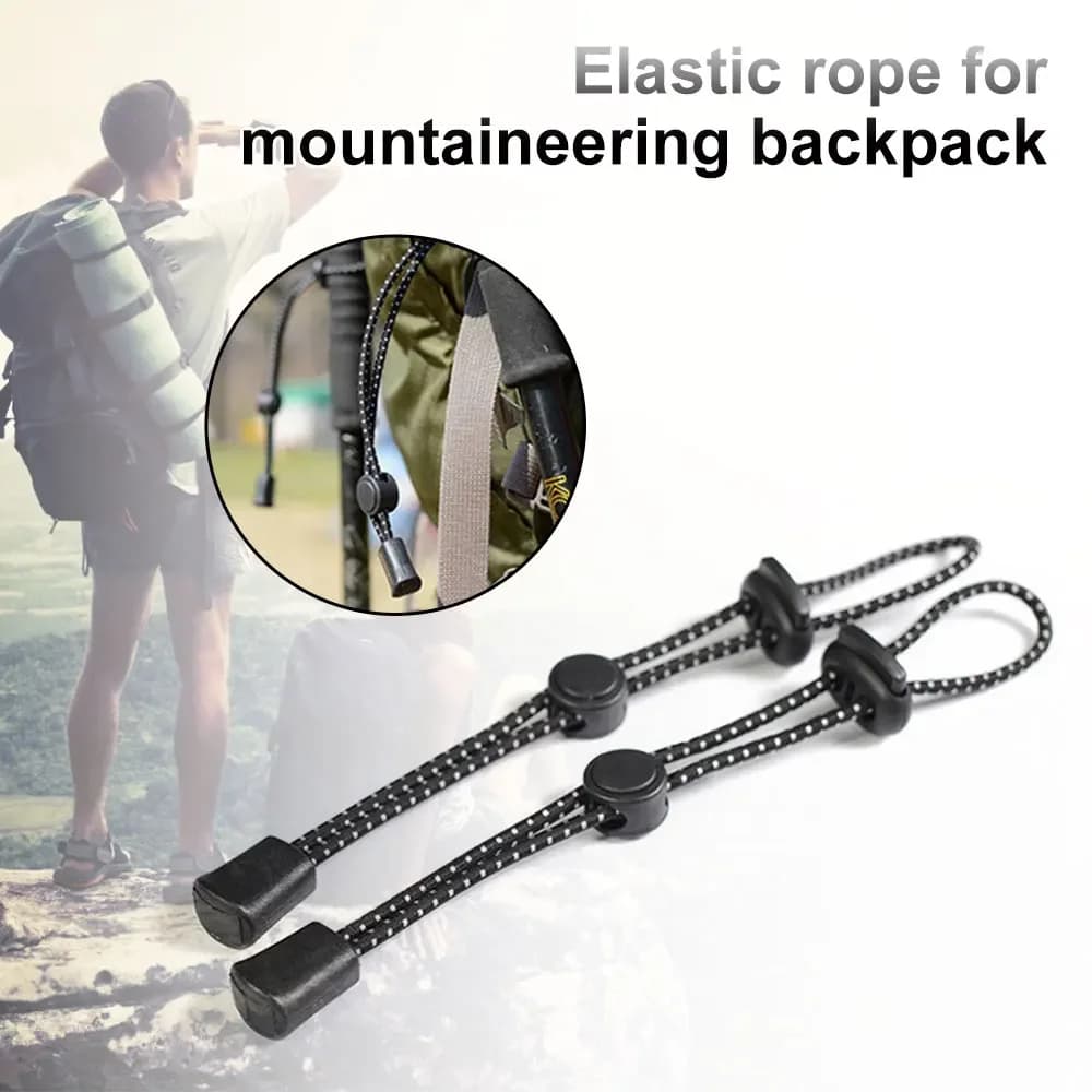 2pcs Backpack Walking Stick Holder Trekking Hiking Pole Fixing Tie Cord Rope Outdoor Sports Small Tools for Camping Mountain