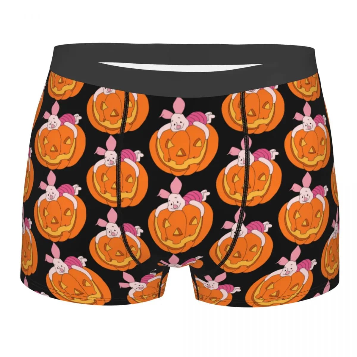 Boxer da Uomo Personalizzati con Stampa Cartoon di Piglet's Big Movie, Slip Divertenti