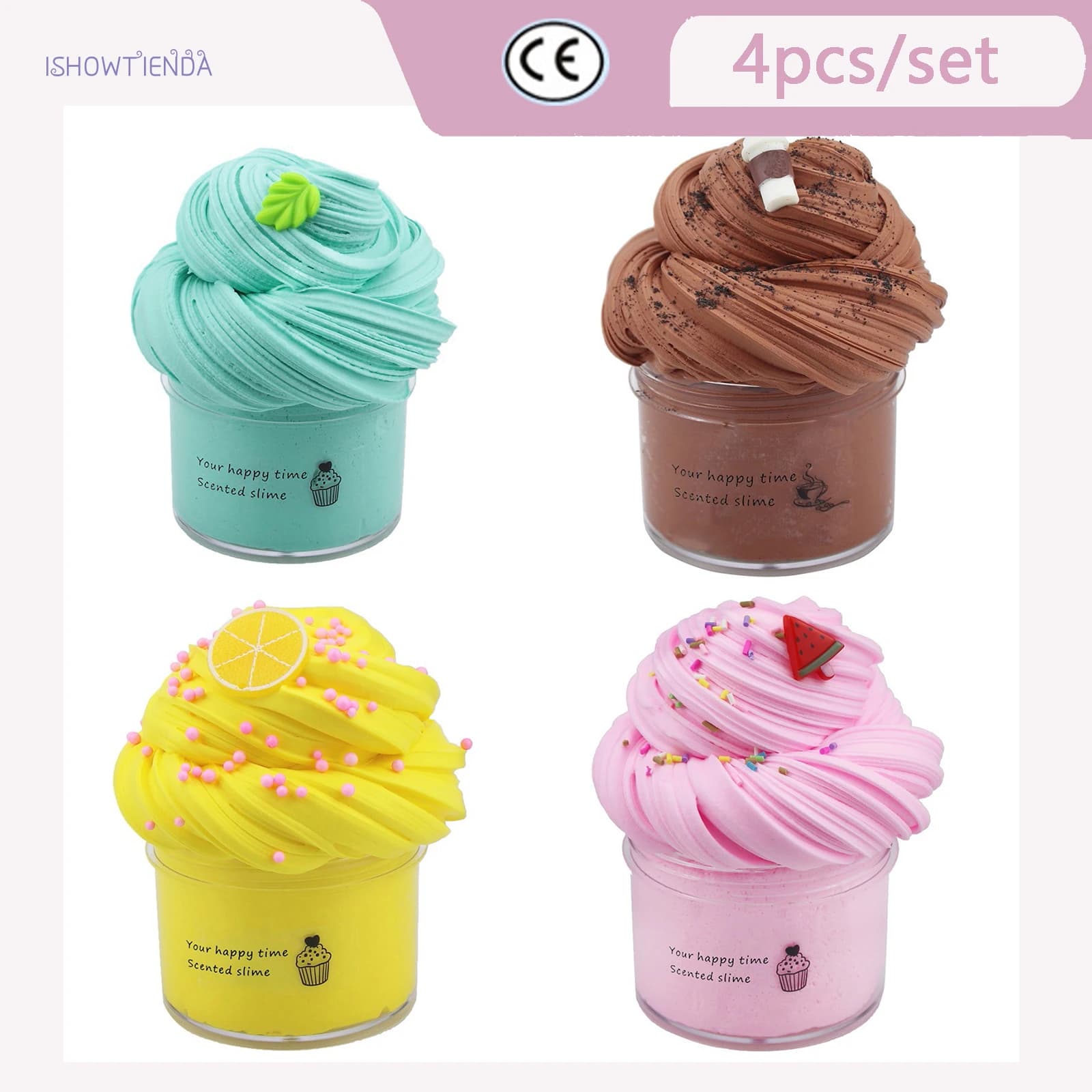 Kit di melma Burro di cotone Fango Non sedimenti Giocattolo di argilla colorata 70ml Giocattolo di colore per bambini singoli Fai da te Stucco Decomprimere Gioco Giocattoli