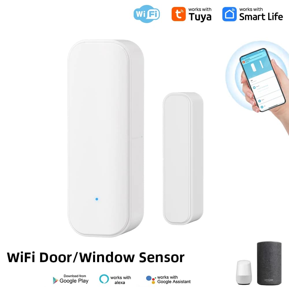 Tuya Wifi Porta Sensore magnetico Finestra Porta d'ingresso Sicurezza Allarme antifurto Vita intelligente Alexa Google Home