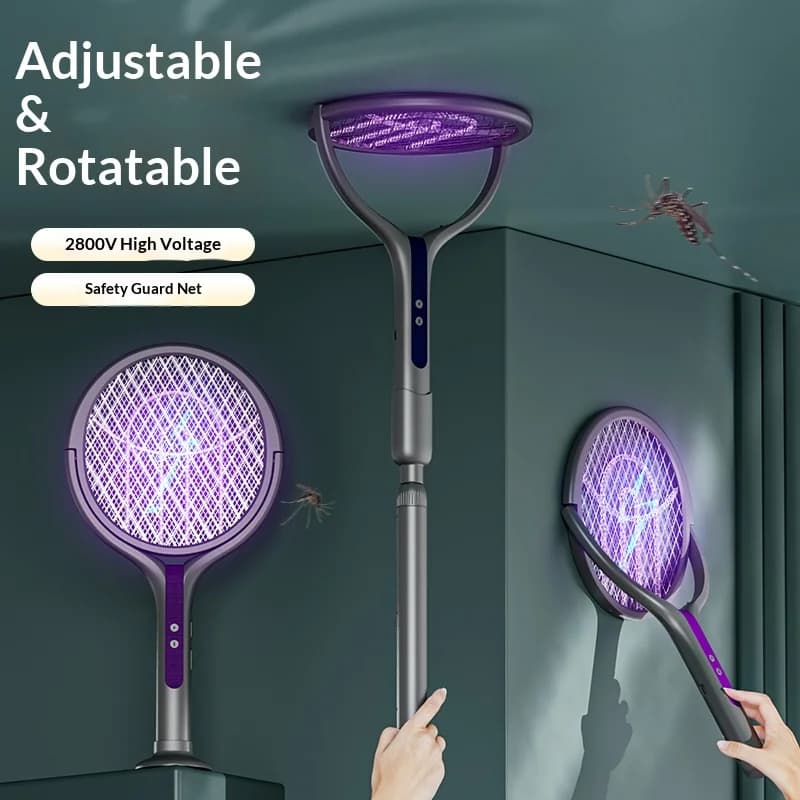 Rotating head Bug Zapper Electric rechargeable rack Scacciamosche Anti-slip lamp and mosquito trap for indoors and outdoors