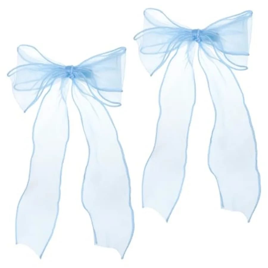2 Pcs Light Blue Hair Bow Large Blue Hair Bow Clips for Women Elegant Silk Yarn Ribbon Bows Hairs Barrette Bows Hairs Barrettes