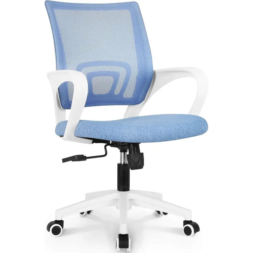 Sedia da Ufficio Ergonomica in Rete Blu Cielo con Altezza Regolabile e Supporto Lombare per Gaming e Lavori Domestici