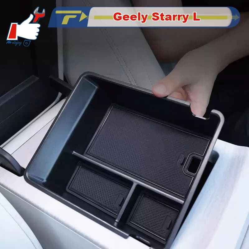 METOJOY For Geely Starry L 2024 Brace Storage Box Custom Size ABS Armrest Storage Case Loading Pad Part