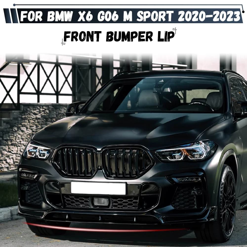 Front Bumper Lip Spoiler Splitter Diffuser BodyKits For BMW X6 G06 M Sport 30d 40i 45e M50i M50d 2020 2021 2022 2023