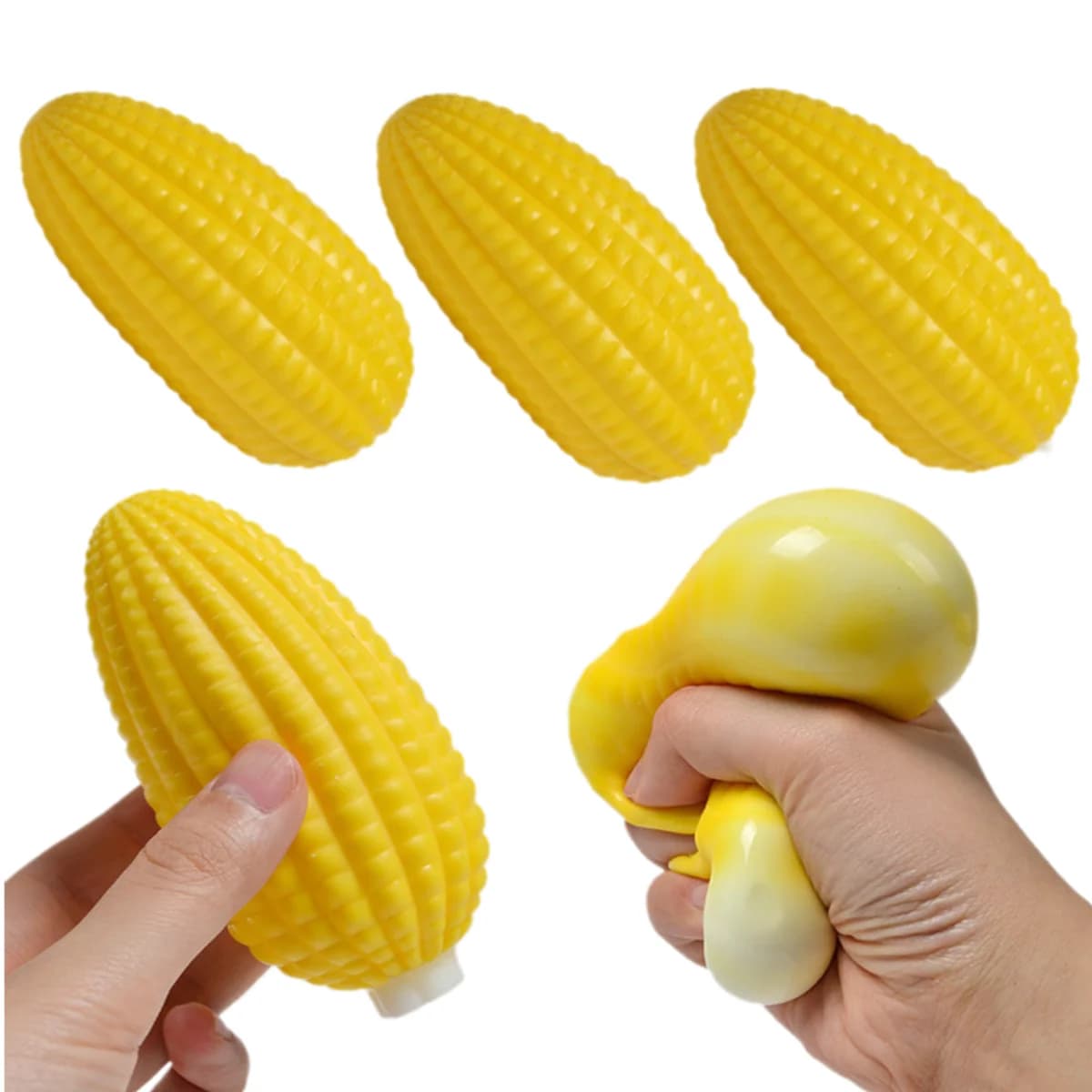Giocattolo Antistress a Forma di Mais Morbido e Simpatico per Adulti e Bambini, Giocattoli Squishy Fidget, Palline per la Decompressione a Lenta Rilascio