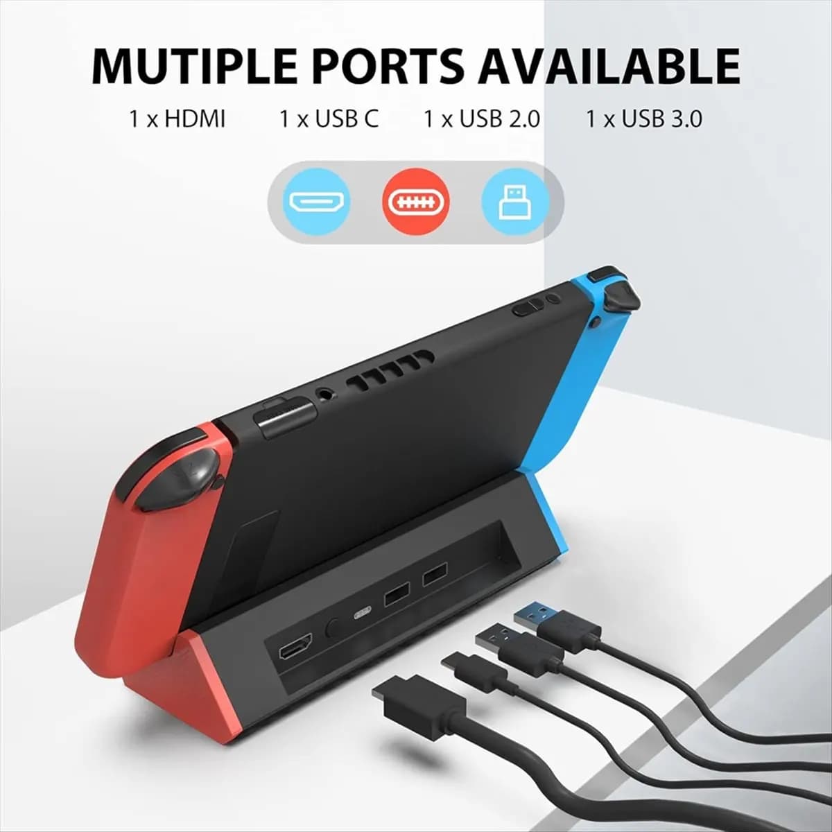 [B63C] Dock station TV per Nintendo Switch/Switch OLED, Docking station TV con adattatore 4K/tipo C/porta USB per Nintendo Switch