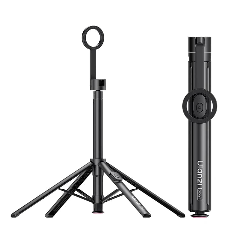 Treppiede Magnetico Ulanzi SK-21 con Apertura Automatica, Asta a 8 Sezioni, Estensione 1,8m per Smartphone, Sgancio Rapido Magnetico per Viaggi e Livestreaming