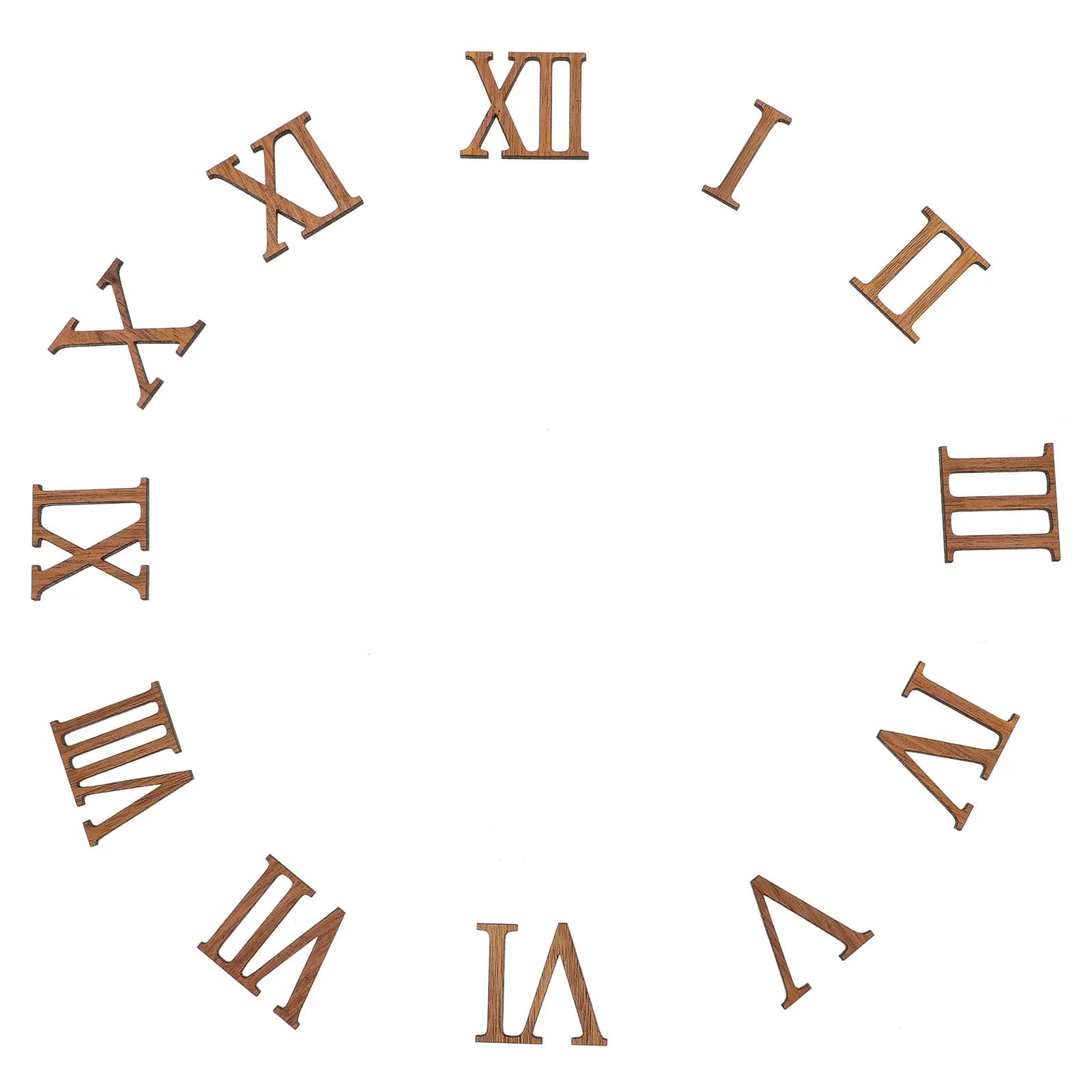 Kit of 12 Roman Numerals for Watch, Parts of Replacement Wood for Wall Clocks, DIY Accessories for Repair, Spare Parts