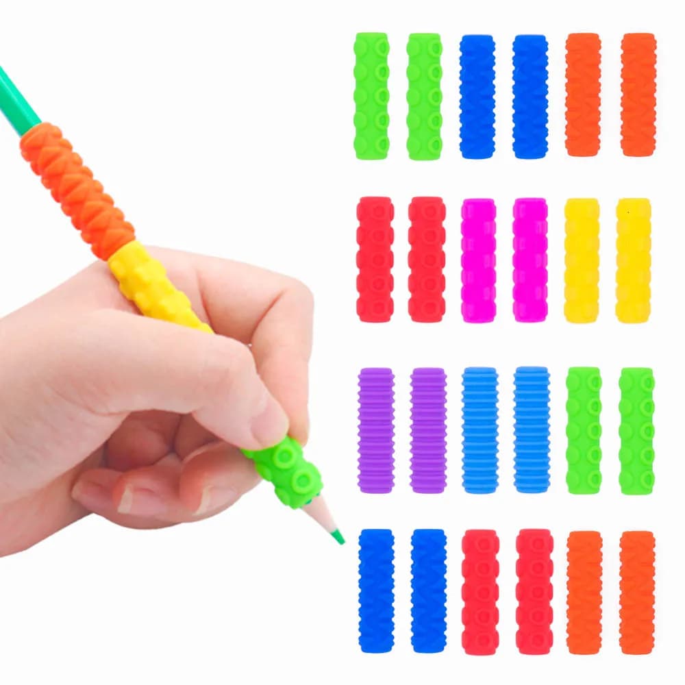 4/14/24 pezzi sensoriale agitarsi giocattolo bambini silicone sensoriale penna caso matita sollievo dallo stress impugnatura bambini adulti giocattoli biblici