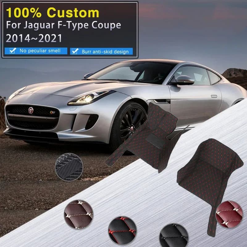 Car mats for Jaguar F-Type FType F Type Coupe X152 2014 ~ 2021 carpet luxury leather mat interior parts car accessories