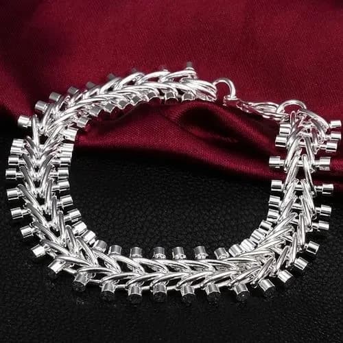 Hot 1.3CM braccialetto di lisca di pesce in argento sterling 925 per donna uomo 20CM catena moda festa di nozze regali di festa gioielleria raffinata