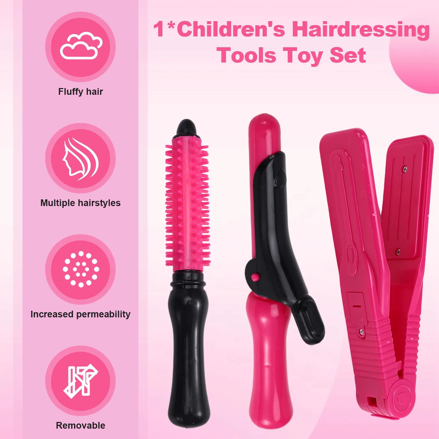 Role Game Kit for Children: Hairdresser with Hair dryer, Hairdresser and Make-up Set