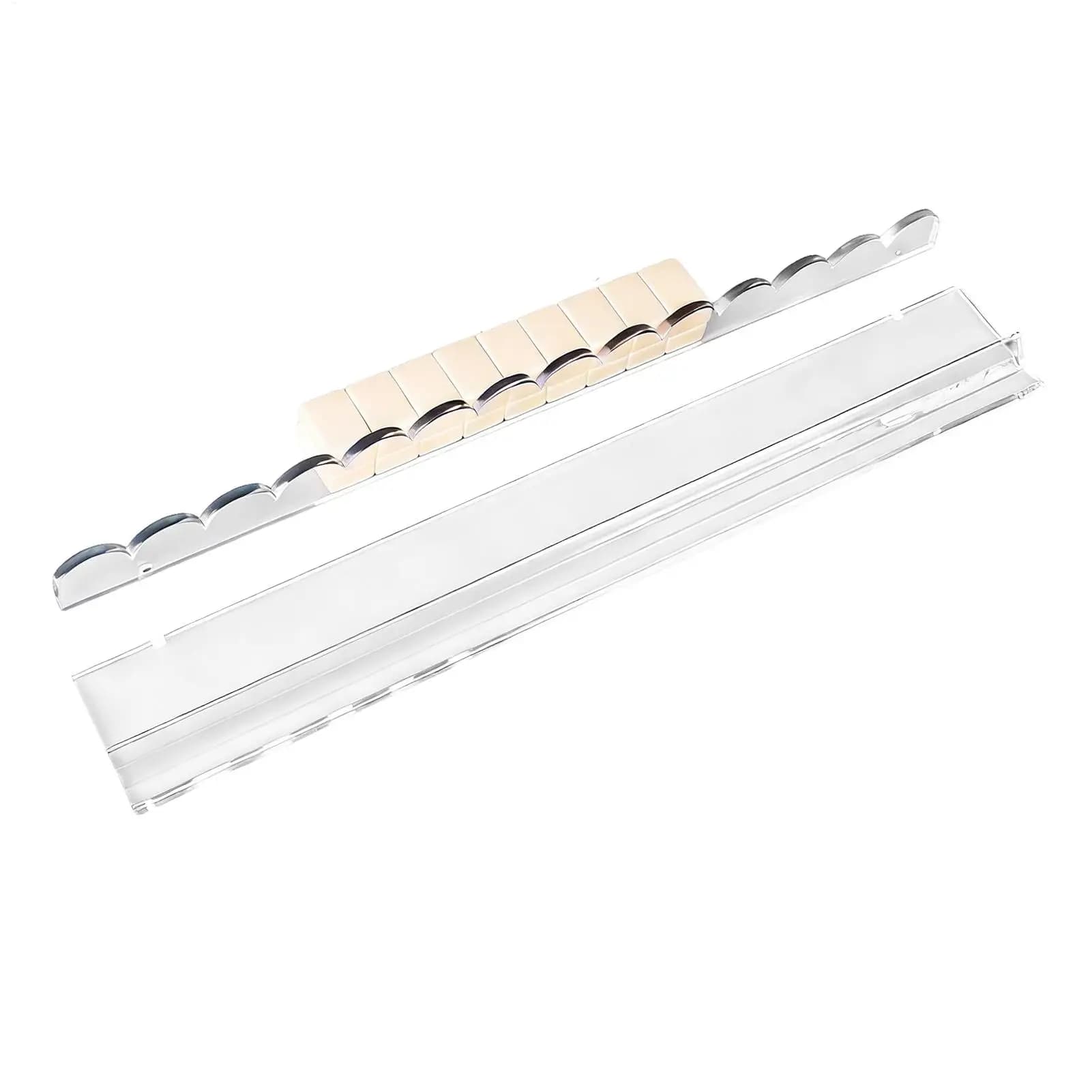 Mahjong Rack With Pusher 20-Inch Acrylic Quick Setup Waves Mahjong Rack Holder Rack Detachable For Players Hobbyists
