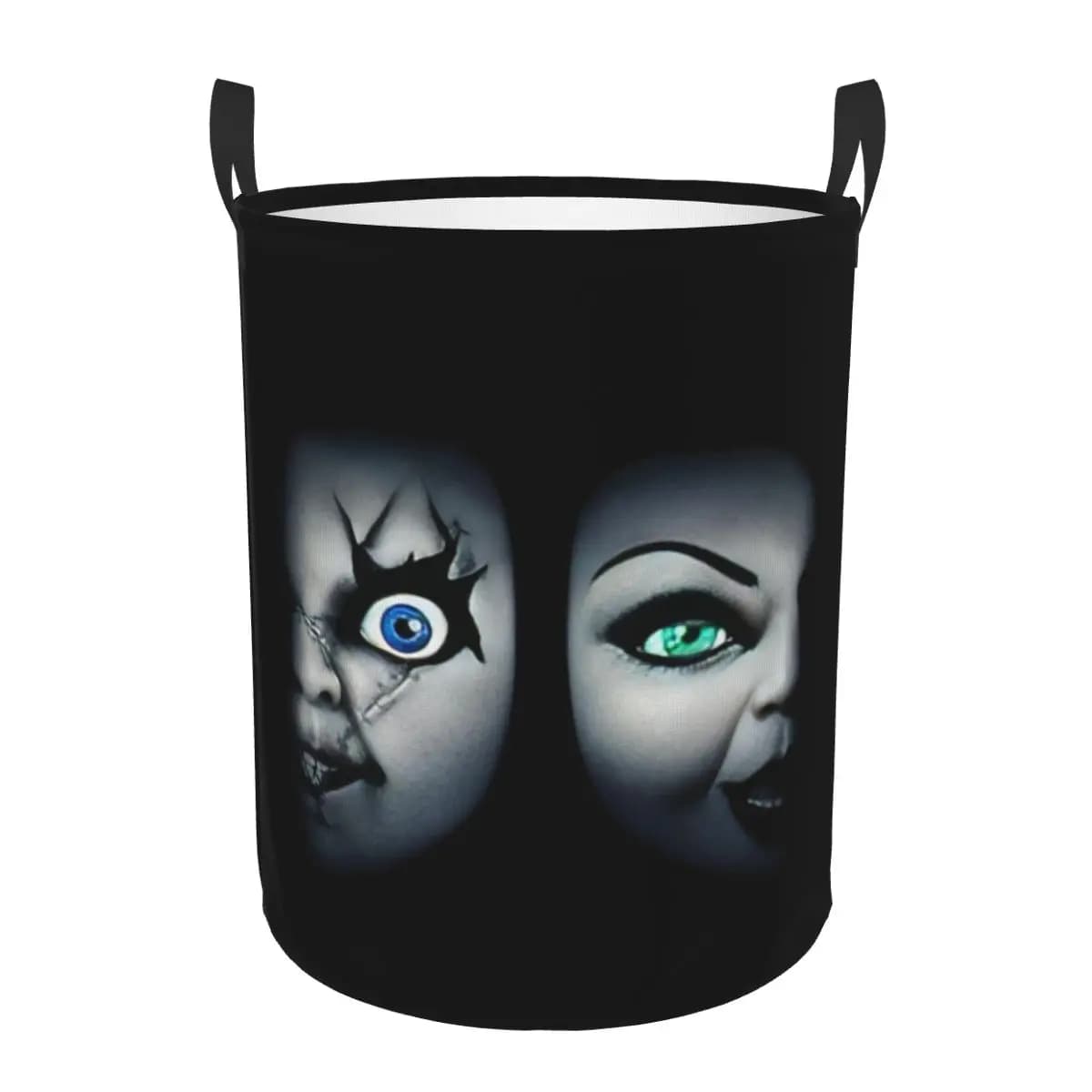 Custom Child's Play Chucky Laundry Basket Foldable Horror Film Clothes Hamper for Toys Storage Bag