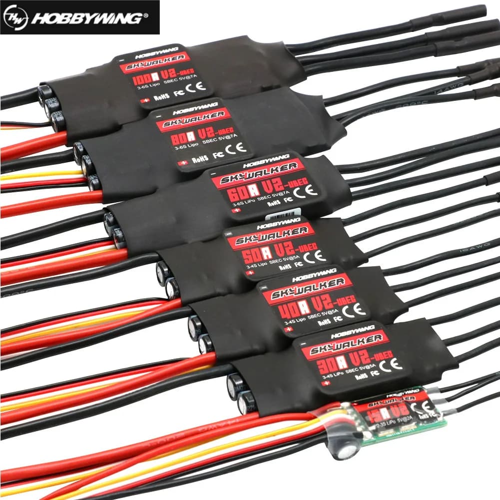 Hobbywing Skywalker 40A 50A 60A 80A 15A 20A 30A 100A 120A V2 ESC Regolatore di velocità con UBEC per aerei e elicotteri RC