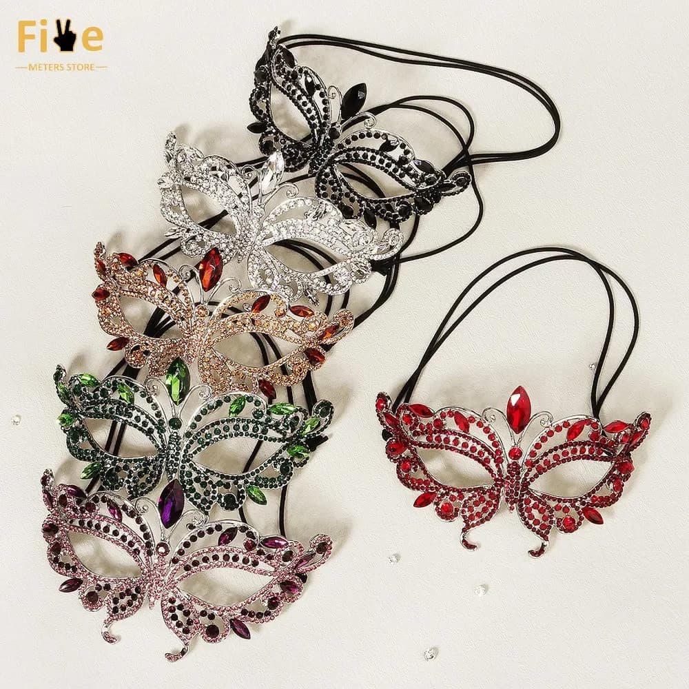 1pc women sexy queen glitter rhinestone mask mask masks for eyes venetian costume dance party half mask costume spikes