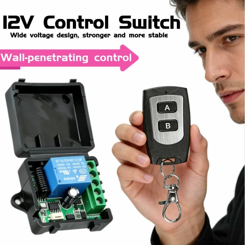 Modulo Relè 433MHz DC 12V 1CH Ricevitore EV1527 Interruttore Telecomando Wireless per Cancello Garage Motore Luce Lampada Fai da Te
