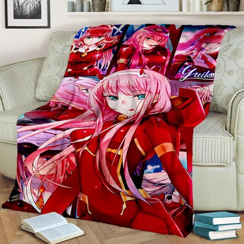 DARLING in The FRANXX Cartoon Zero Two Coperta per ragazza sexy, morbida coperta per la casa, camera da letto, divano letto, coperta da picnic, coperta per bambini