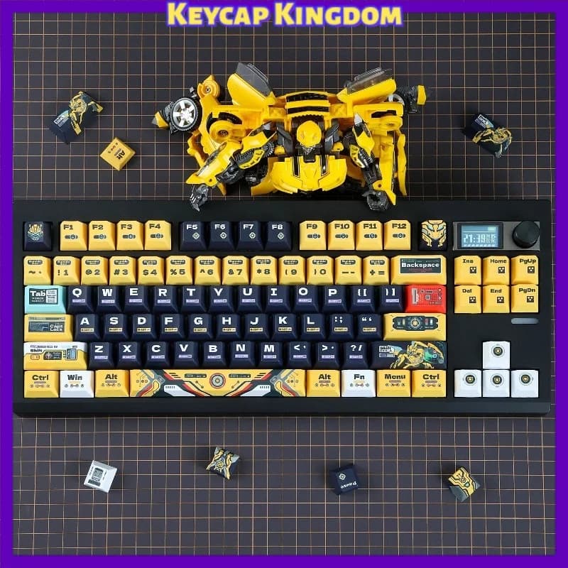 Yellow Bee Robot Theme Custom Keycaps Mechanical Keyboard Cherry PBT Art Keycaps PC Gaming Keyboard Accessories Gift Collection