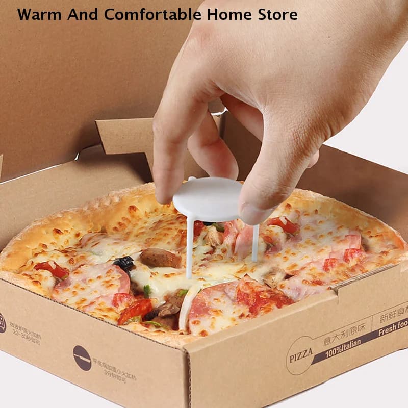 100 pz Supporto Salva-Pizza a Treppiede, Contenitore Impilabile da Tavolo Anti-Collapsamento per Topping