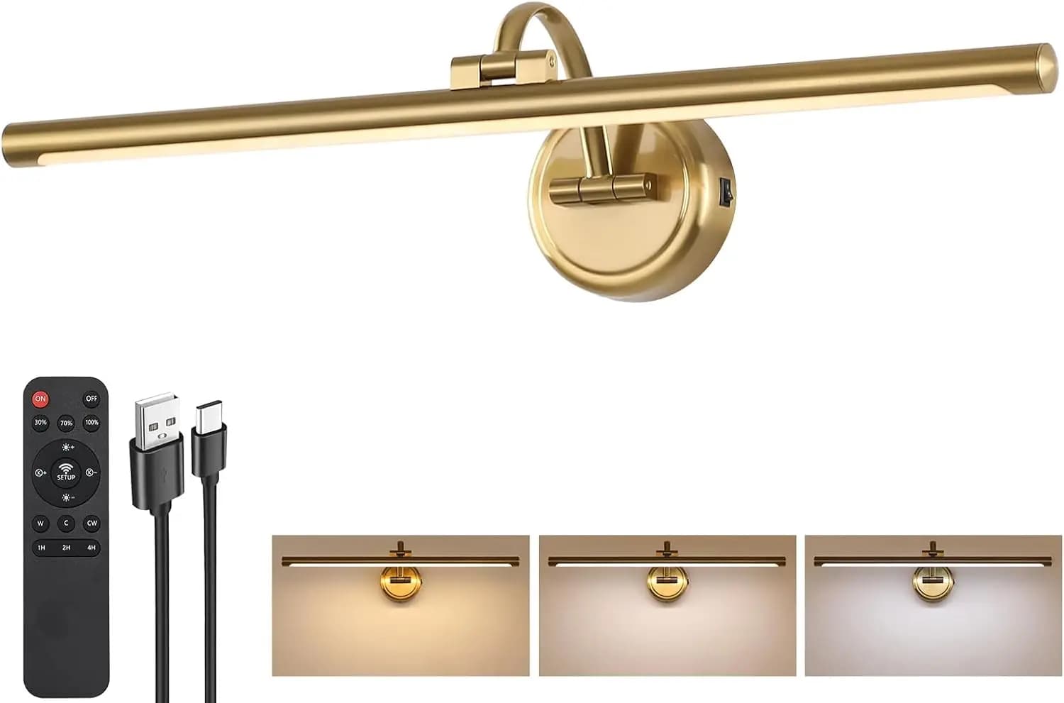 Wall Panel Lamp, Battery Dimmable Light for Frames, Frame Lighting with Remote Control and Timer, Wireless Wall Applique