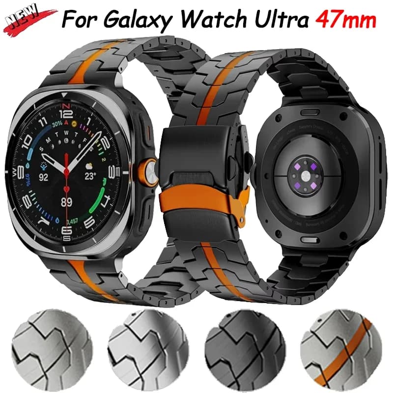 Cinturino in titanio per Samsung Galaxy Watch Ultra 2025 47mm, bracciale di lusso in metallo e acciaio inossidabile per Galaxy Watch 8 Ultra